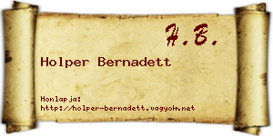 Holper Bernadett névjegykártya